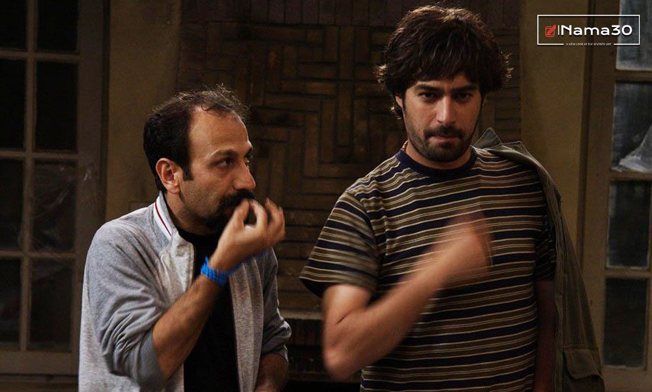 شهاب حسینی و اصغر فرهادی در پشت صحنه فیلم درباره الی