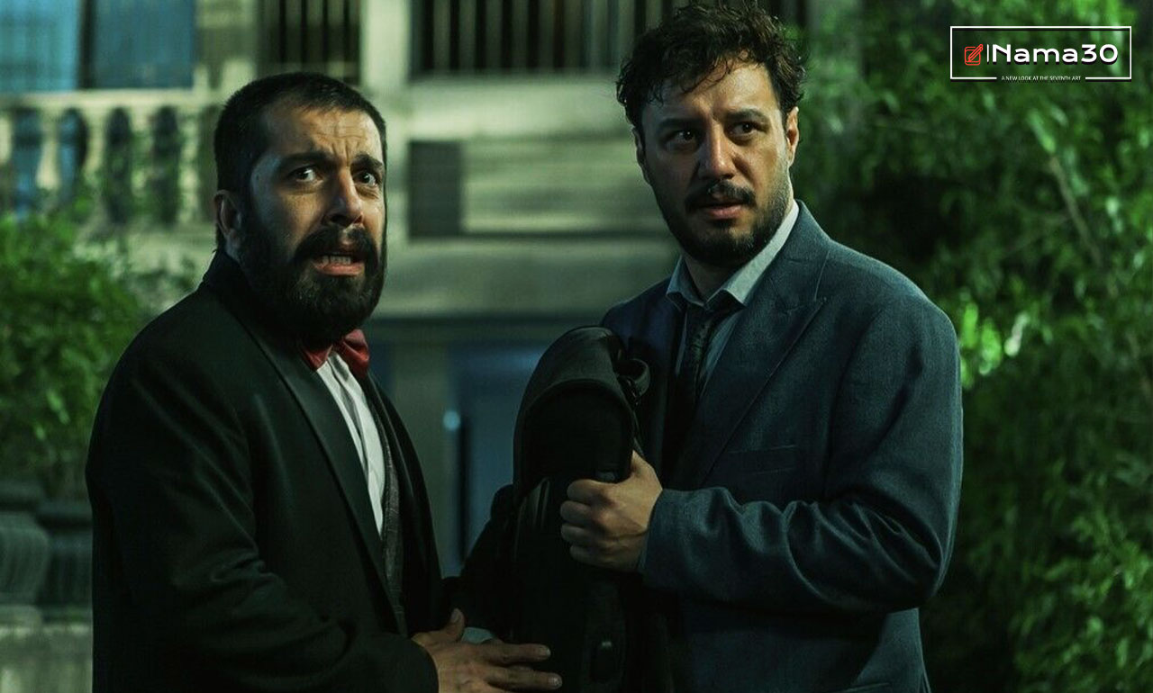 جواد عزتی و عباس جمشیدی‌فر در فیلم تمساح خونی کمدی پرفروش سال 1403